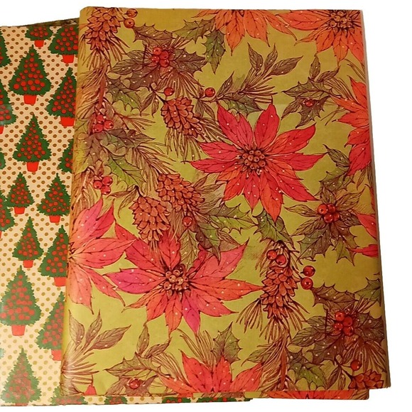 Artfaire Vintage Christmas Gift Wrapping Paper Heavy Weight Flat 3 Patterns Xmas - Picture 2 of 6
